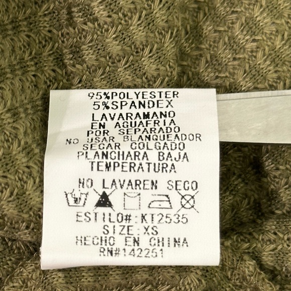 Maverick the collection Waffle Knit Shirts Long Sleeve Peplum Ruffled size XS - Picture 12 of 12